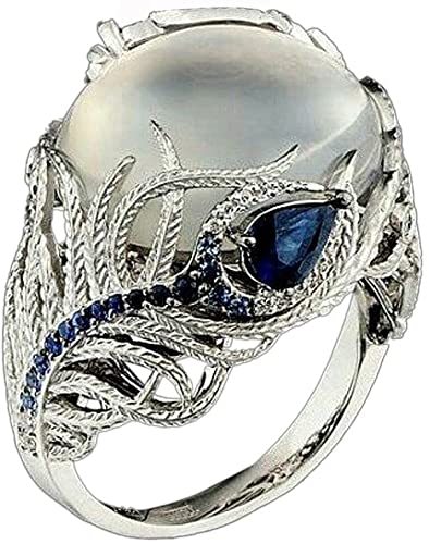 Amazon.com: Beclgo Unique Ring Moonstone Floral Treasure Sapphire .