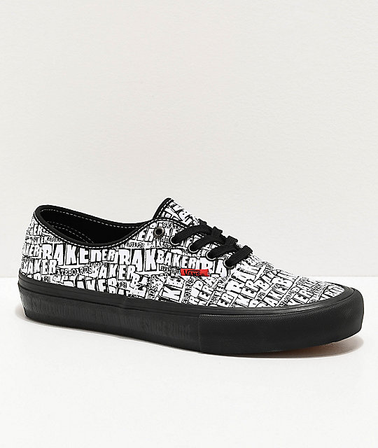 Vans x Baker Authentic Pro Black & White Skate Shoes | Zumi