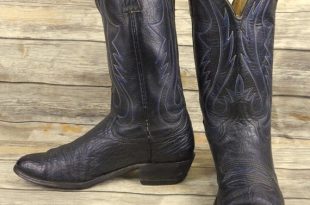 Vintage Cowboy Boots Blue Black Leather Mens Size 11.5 B | Et