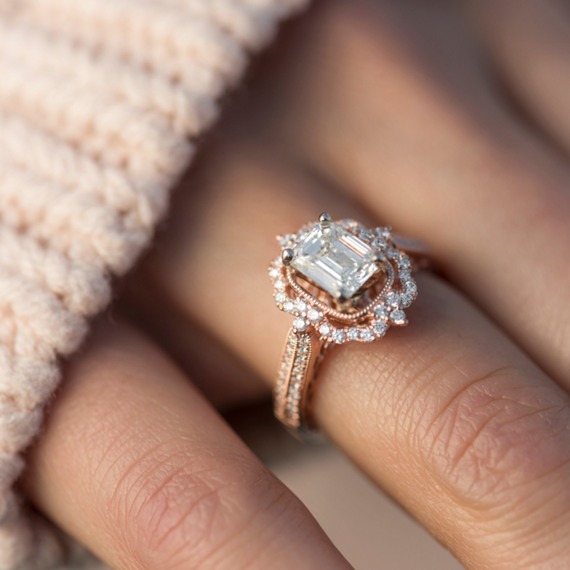 Vintage Halo Diamond Engagement Ring | Shane C
