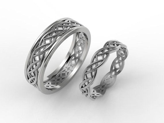 Celtic wedding ring set, his and hers celtic rings, Celtic wedding .