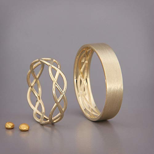 Amazon.com: His and Hers Celtic Wedding Band Set | solid Gold .