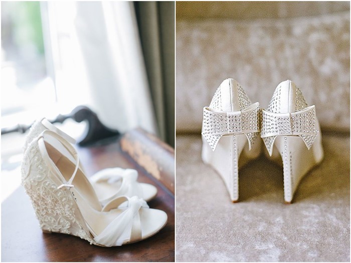 16 White Wedge Wedding Shoes with Brilliant Details - ChicWe