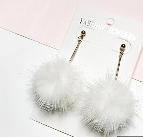 Amazon.com: pom pom earrings puff ball earrings white Poms Real .