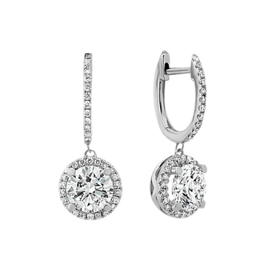 Diamond Dangle Earrings in 14k White Gold | Shane C