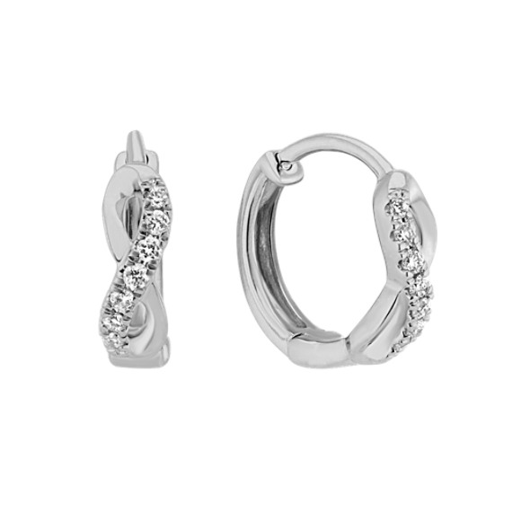 Diamond Infinity 14k White Gold Hoop Earrings | Shane C