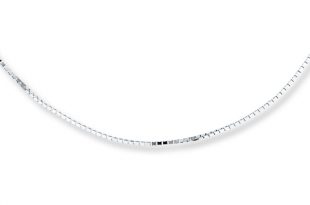 Box Chain Necklace 10K White Gold 22" Length | Womens Necklaces .