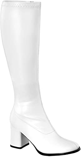 Amazon.com | Womens Knee High Boots White GOGO 3 Inch Wide Calf .