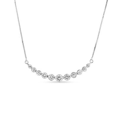 1 CT. T.W. Diamond Graduated Necklace in 14K White Gold | Diamond .