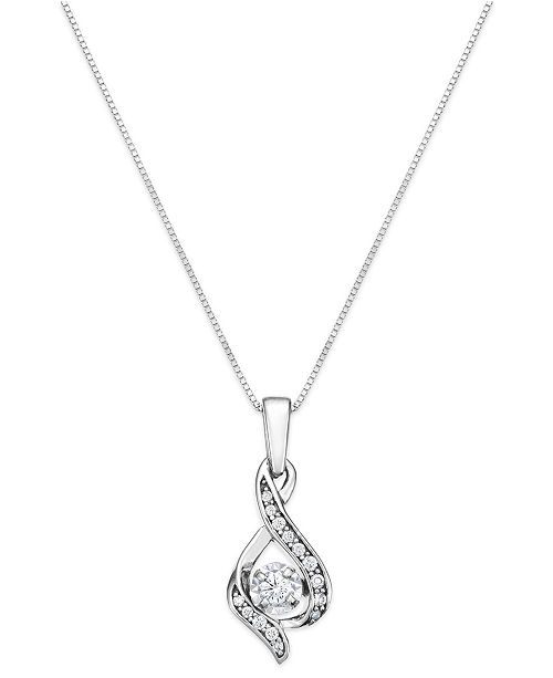 Macy's Diamond Teardrop 18" Pendant Necklace in 14k White Gold .