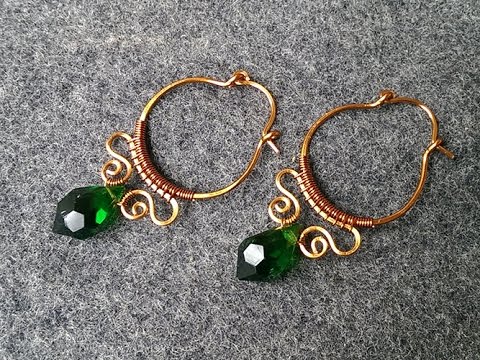 Copper wire earring - How to make wire jewelry 151 - YouTu