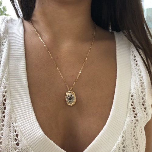 Gold Princess Necklace with Sunflower Pendant — Peaceful Isla
