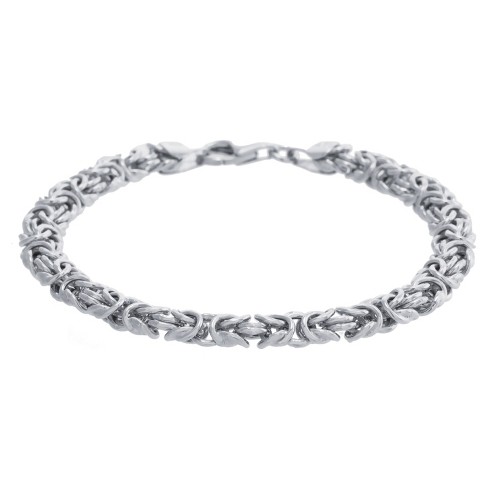 Women's Sterling Silver Byzantine Chain Bracelet (7.5") : Targ