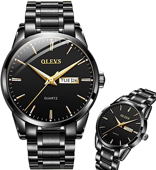 Amazon.com: Day Date Watches for Men,All Black Mens Watch,Mens .