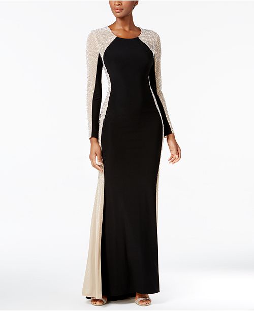 XSCAPE Rhinestone Illusion Gown & Reviews - Dresses - Women - Macy