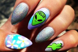 Alien Nail Art Design Ideas – fashiontur.com in 2020 | Alien nails .
