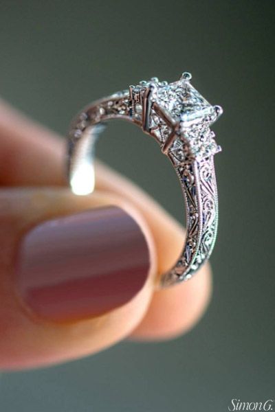 18k White LP2253 Engagement Ring | Wedding rings vintage, Best .