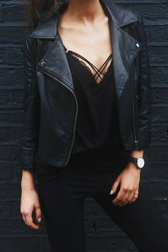 tank top tumblr outfit top jacket black strappy lace tumblr black .