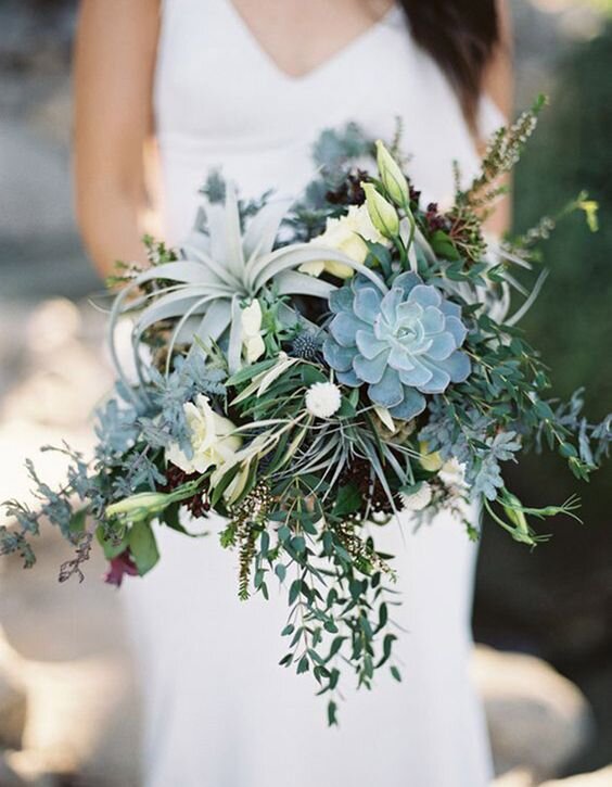 20 Succulent Wedding Bouquets Perfect for the Boho Bride | Martha .