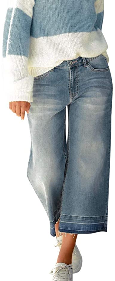 RTYou Wide Leg Jeans for Women Plus Size Women's Plus Size Crop .