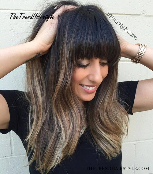Brunette Balayage for Thick Hair - 50 Cute Long Layered Haircuts .