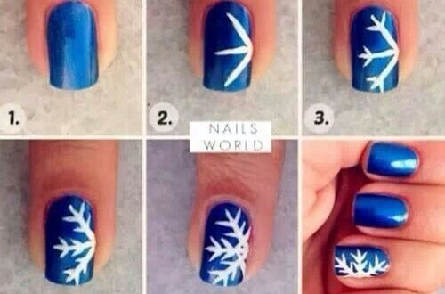 How to draw a snowflake on your nails | Christmas nails diy, Cute .