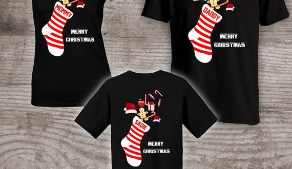 Matching Christmas shirts for family Personalized set of 3 | Etsy .