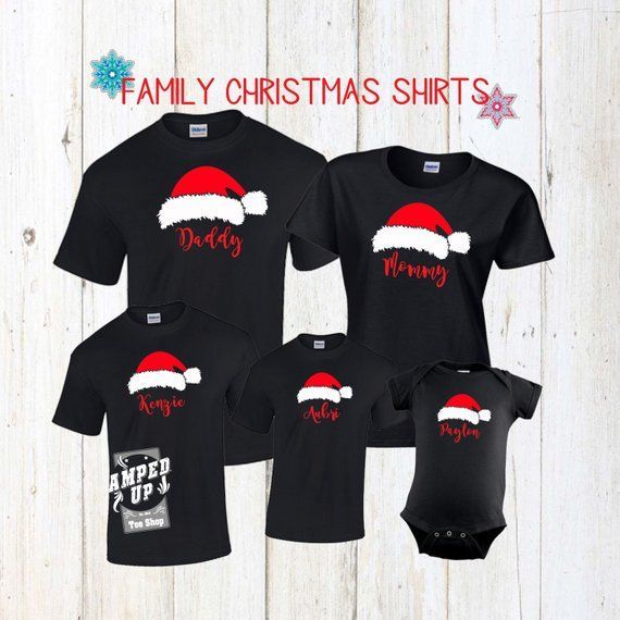 Family Christmas Shirts, Christmas Shirts, Santa Hat Shirts .