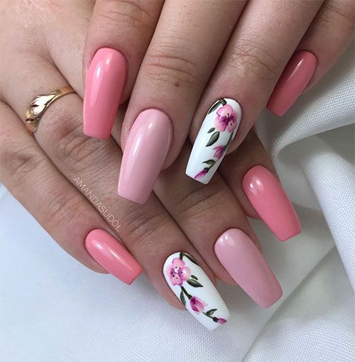 Best Nails Ideas for Spring 2019 (With images) | Floral nail .