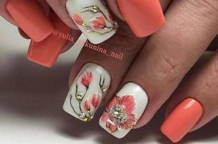 40+Summer Floral Nail Arts Design and Ideas Colors | Floral nail .
