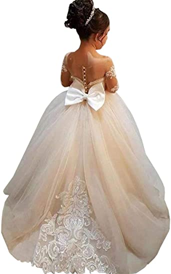 Amazon.com: MuchXi Lovely Lace Flower Girls Dresses Kids First .