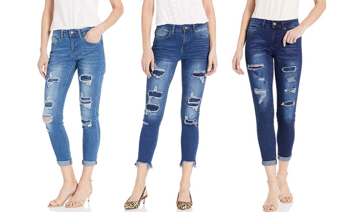 Up To 74% Off on Women's Ripped and Patched Jeans | Groupon Goo