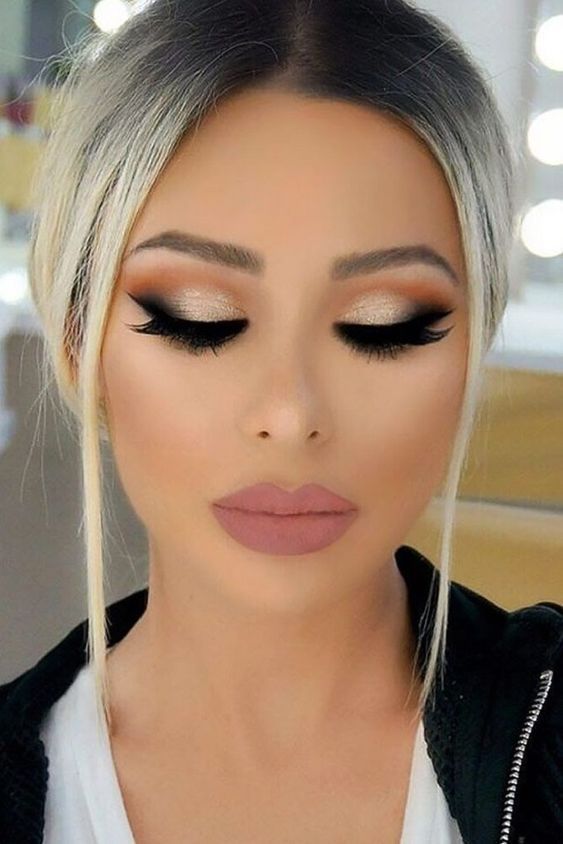 Gorgeous Smokey Eye Makeup Idea + pink matte lip #makeup .