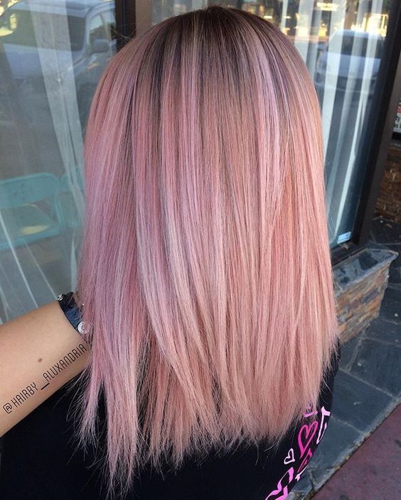 50+ Neue Frisur: Pink Lob Inspiration | Tumblr hair, Pastel pink .