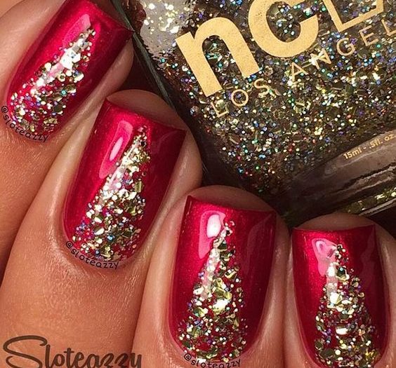 Top 40 beautiful Red and Gold Nail A