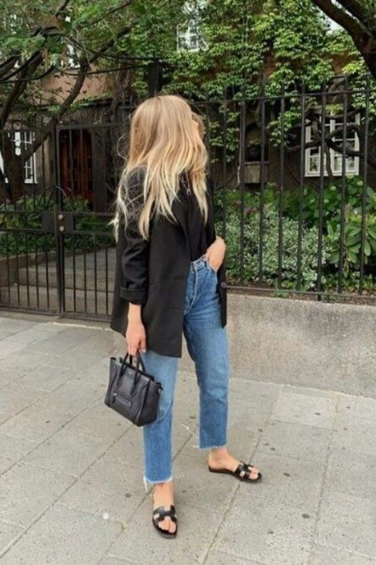 17 Simple Denim Outfits You Can Copy Now | Jeans outfit for work .