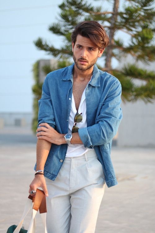 20 Classy & Simple Denim Shirt Outfit for Men in their 20s | Denim .