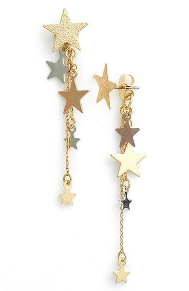 10 Best and Gorgeous Star Shape Jewelery | Front back earrings .