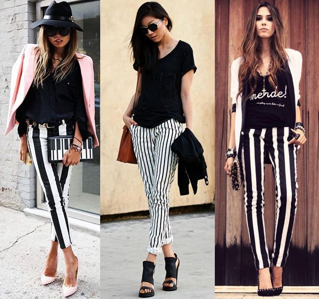 What to wear with black and white striped pants? Outfits and tips .