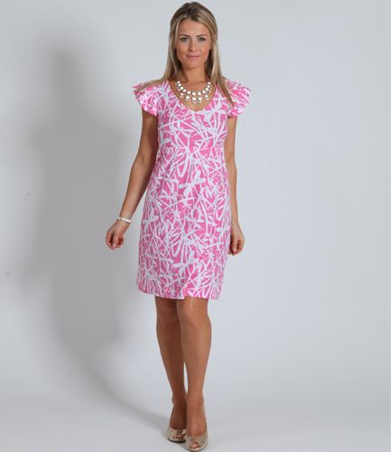 pink and white print lilly dress super cute! | Pretty outfits .