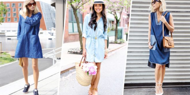 How to Style a Denim Dress For Spring 2015 | StyleCast