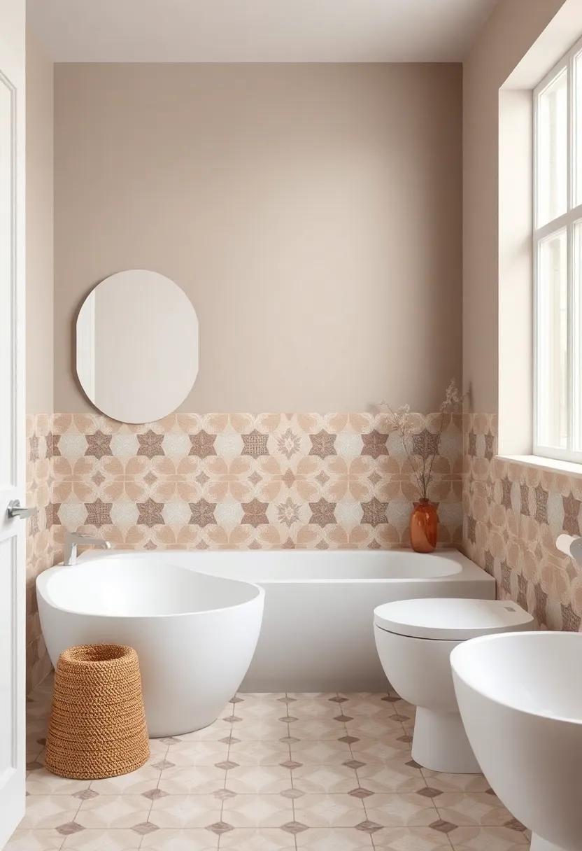 Sophisticated Neutrals: Harmonizing soft Tones with Vibrant Tile Designs