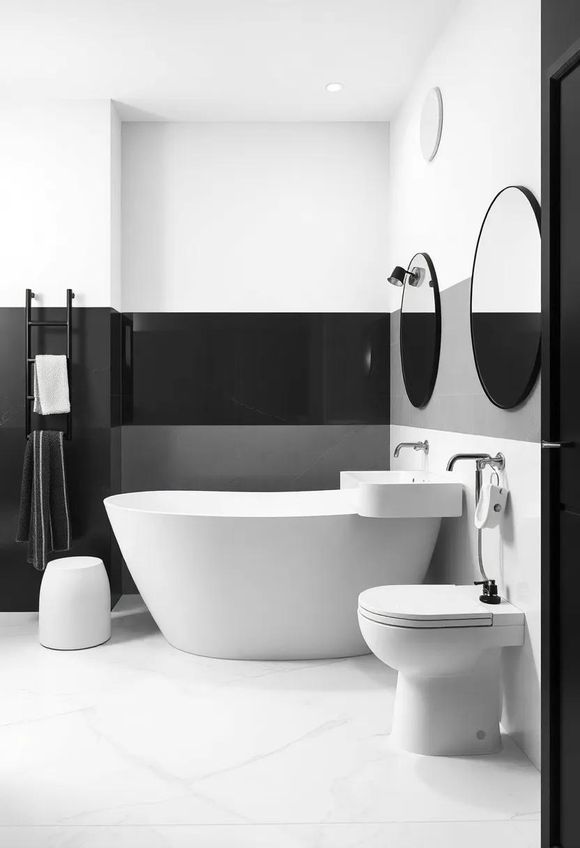 Timeless⁣ Charm⁤ of⁢ Black and White in Bathroom Design