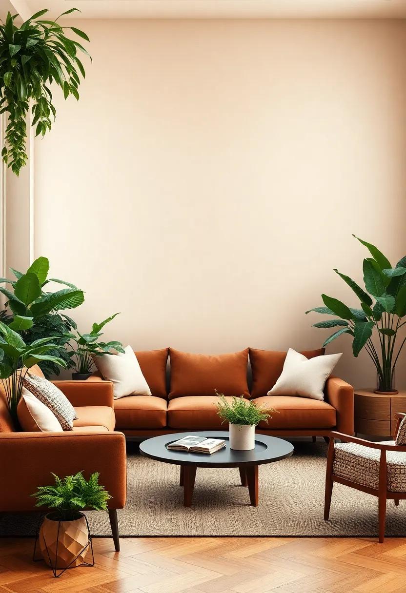 Showcasing Unique Plant Varieties for Eclectic Brown Rooms