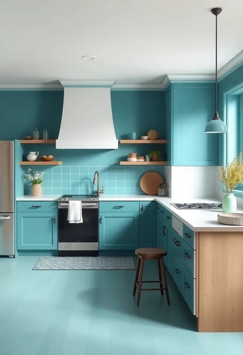 Showcase Vibrant Teal Accents To Create A Unique Pop Of Color ⁢And Intrigue