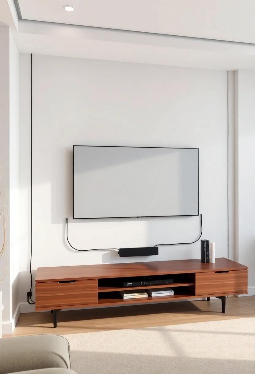 Smart Cable Management Solutions for a ‍Clean and‌ tidy TV Wall Design ⁣in‌ Modern Living ‍Spaces