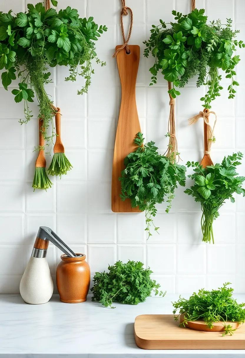 Artful⁣ Displays of Fresh Herbs for a Lively and Inviting Kitchen Atmosphere