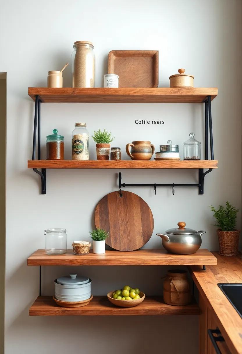 Rustic Open Shelving‌ for Practical Storage and Display of Culinary ‌Treasures