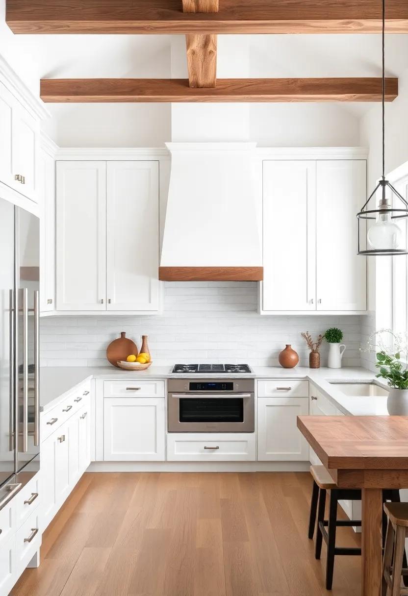 Rustic White Cabinets as a Focal⁢ Point in Open Concept Designs