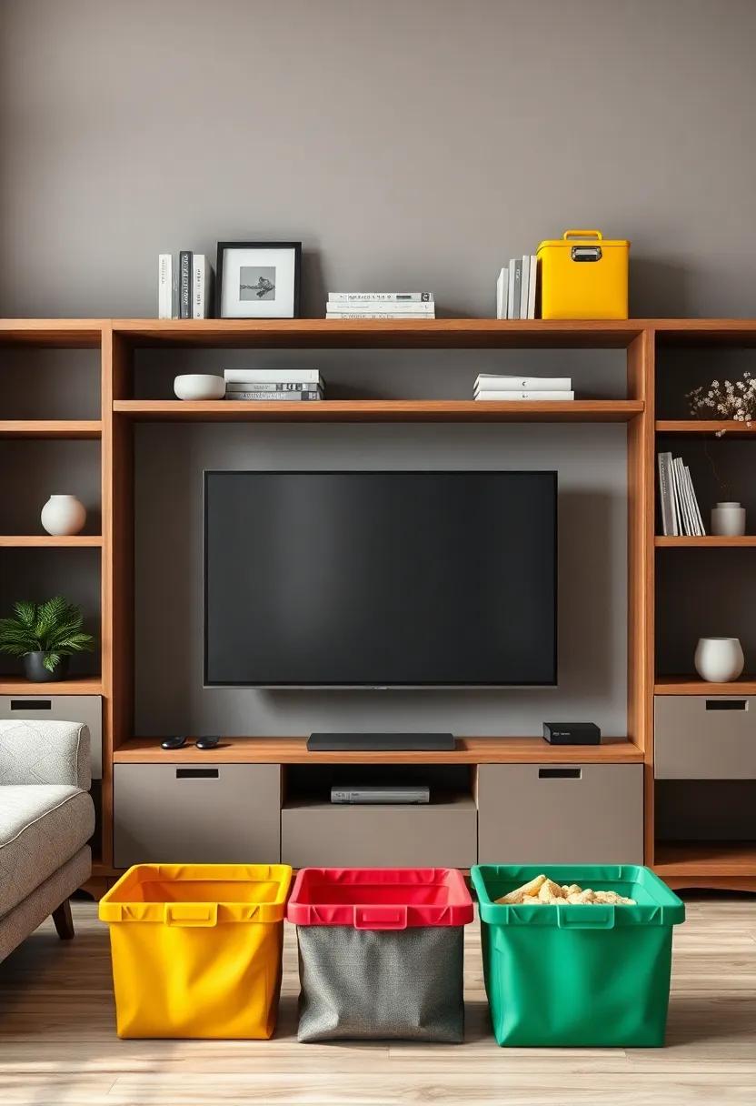 Colorful Storage Bins to⁣ Keep Your Living Room Organized